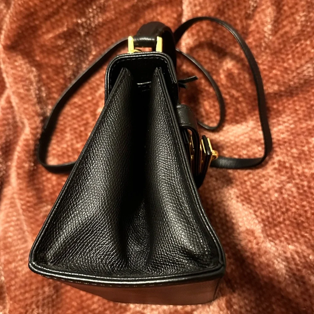 MCM Mini Heritage Satchel | Vintage | Black | Gold | Top Handle | Kelly - Picture 7 of 16